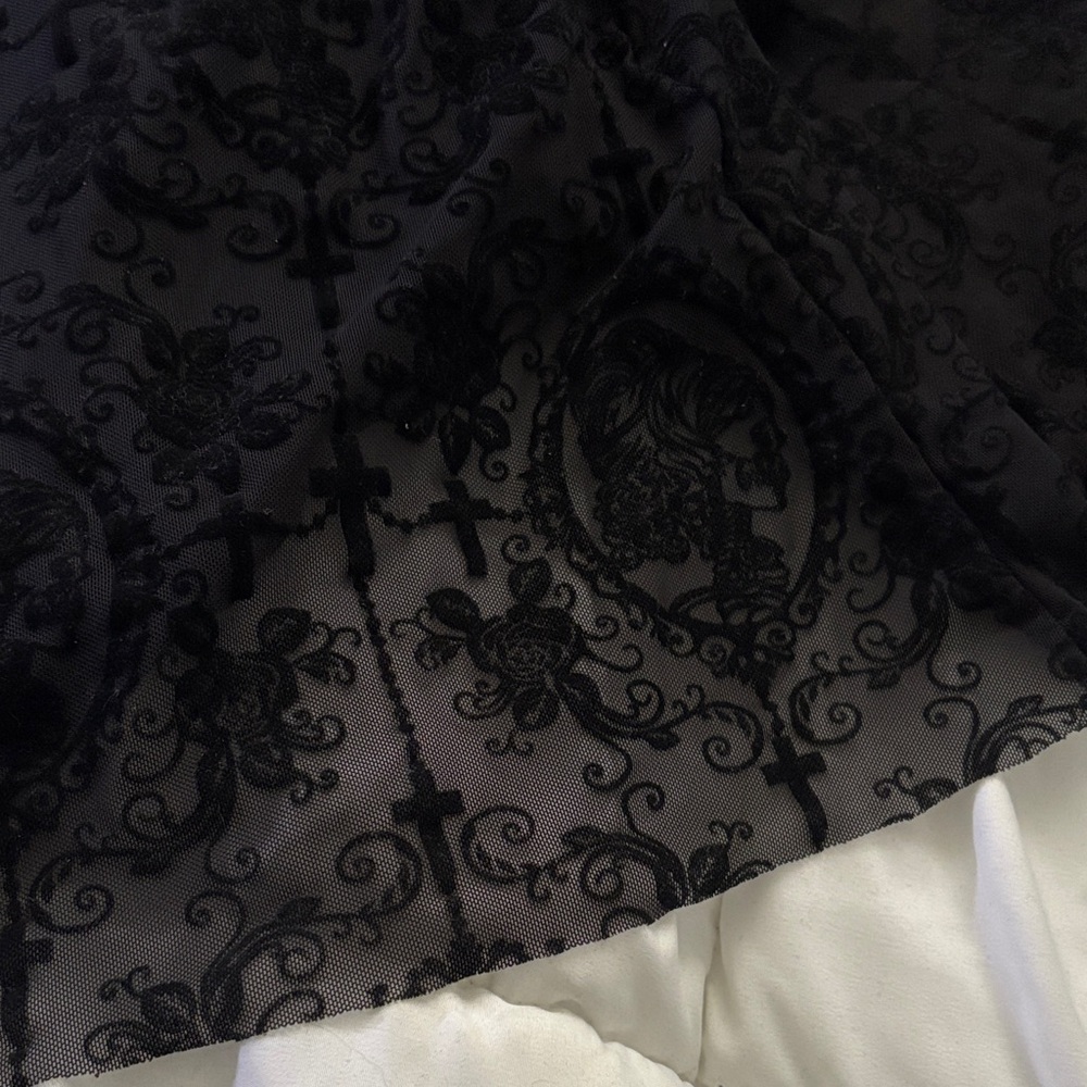 Black Patterned Pants - Picture 3 of 4